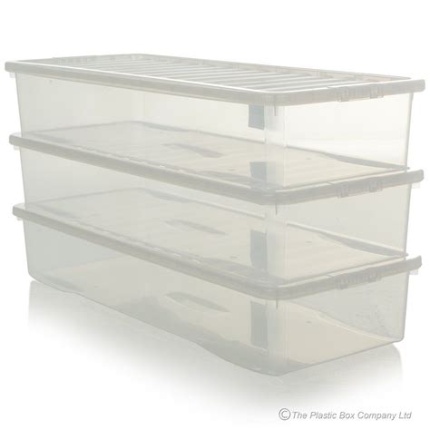 low profile metal storage boxes|shallow under bed storage.